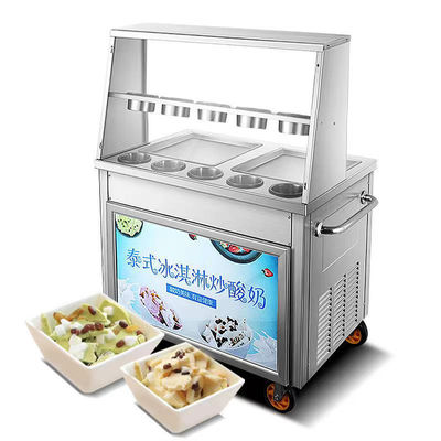 품질 Commercial Fried Ice Cream Machine Snack Factory For Sale Double Pan Ice Cream Roll Machine With Fruit Yogurt Ready To Ship 공장