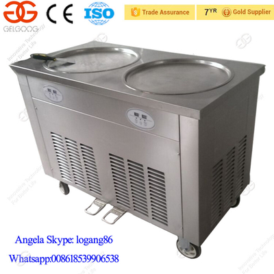High Efficiency Hot Selling Single And Double Flat Pan Fried Ice Cream Machine For Sale